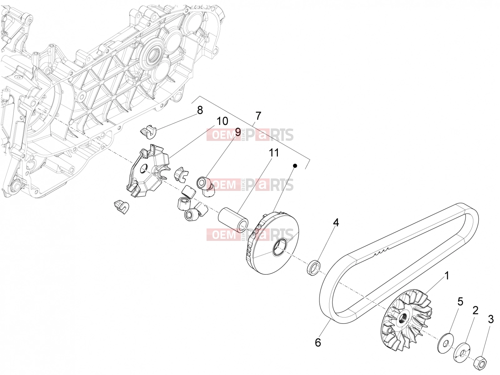 Vespa S 125 3V iGet (APAC) Engine » Driving pulley CM169107  