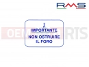 Nálepka (non ostruire il foro)