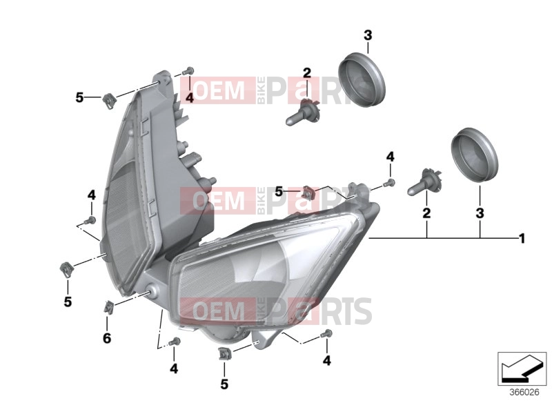 BMW Motorrad BMW 2016 C-Models C evolution (0C03) Headlight