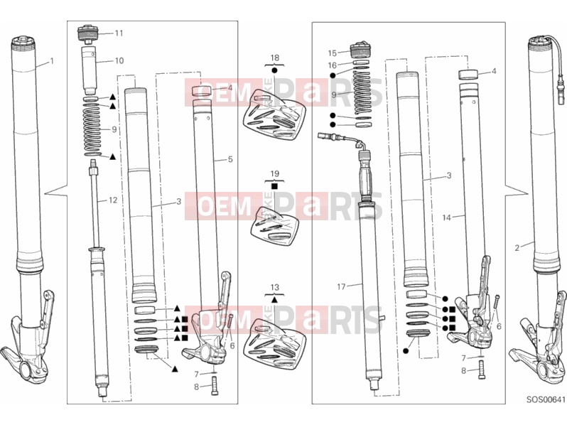 DUCATI 2014 Multistrada 1200 S GT FRONT FORK » FRONT SUSPENSION