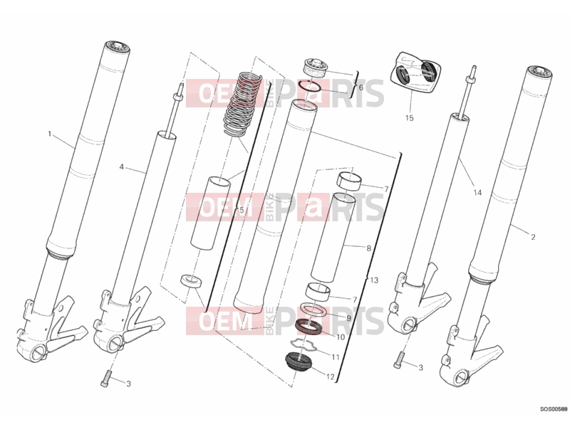 DUCATI 2014 Monster 795 FRONT FORK » FRONT SUSPENSION