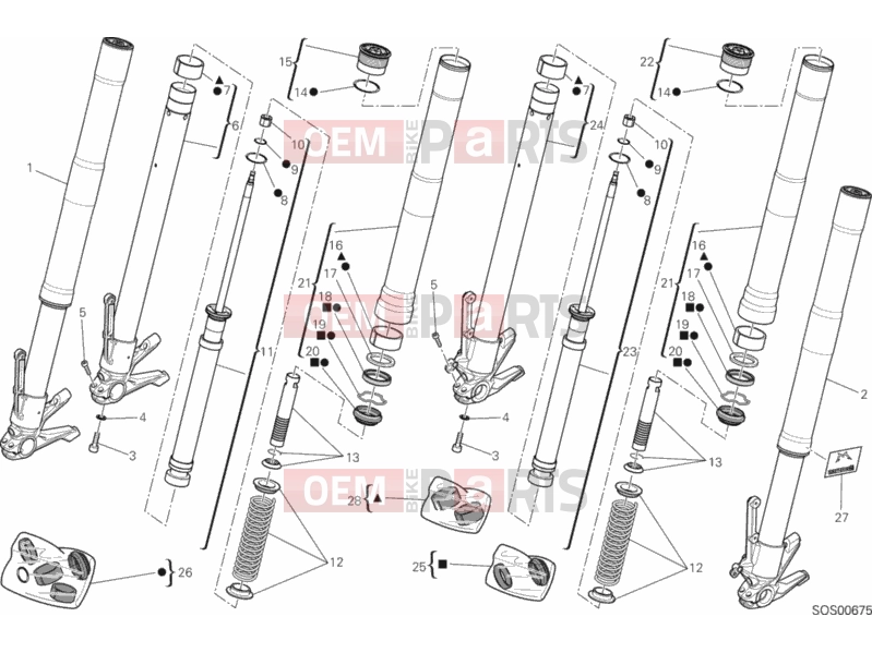 DUCATI 2014 HYPERMOTARD SP FRONT FORK » FRONT SUSPENSION