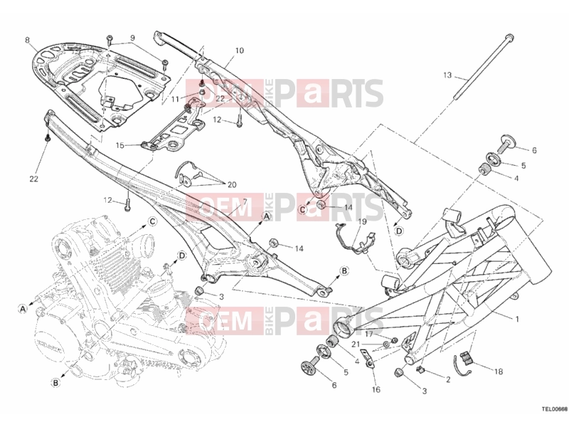 DUCATI 2013 Monster 1100 DIESEL FRAME » FRAME