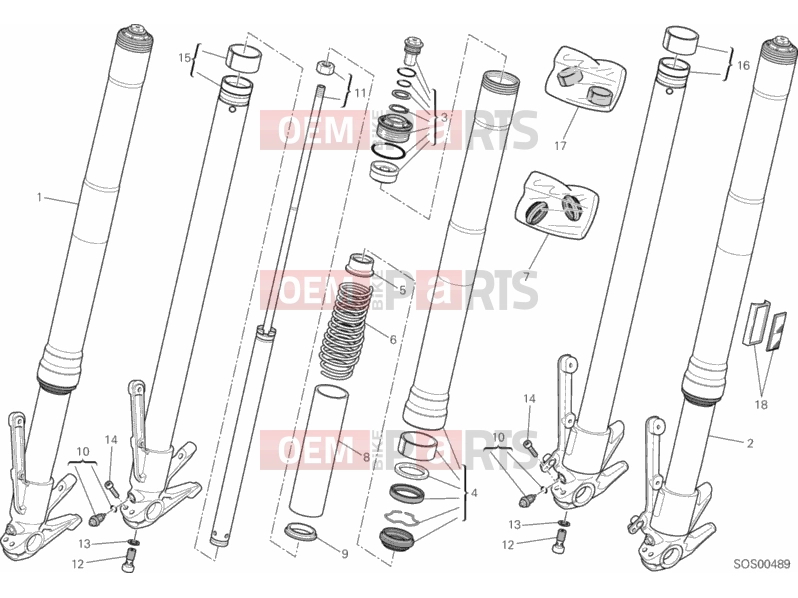 DUCATI 2013 Multistrada 1200 ABS 21A - FRONT FORK (1) » FRONT SUSPENSION