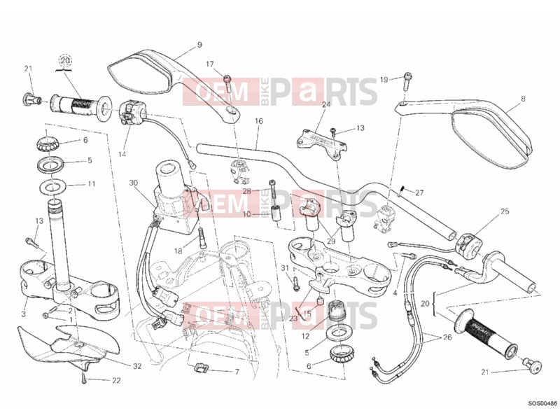 DUCATI 2013 Multistrada 1200 ABS HANDLEBAR » HANDLE BAR