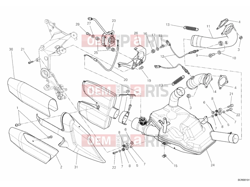 DUCATI 2013 Multistrada 1200 ABS EXHAUST SYSTEM » EXHAUST SYSTEM