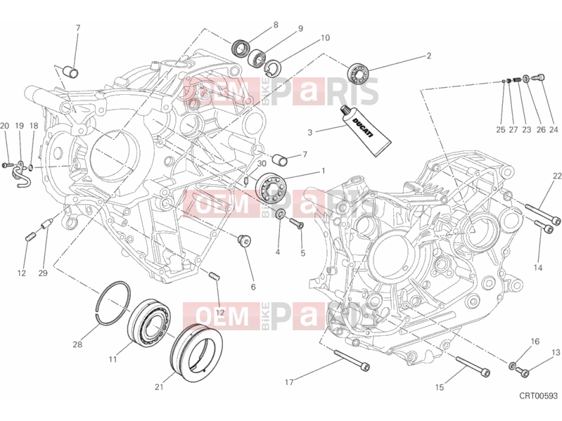 DUCATI 2013 Multistrada 1200 S GT CRANKCASE BEARINGS » ENGINE CASE