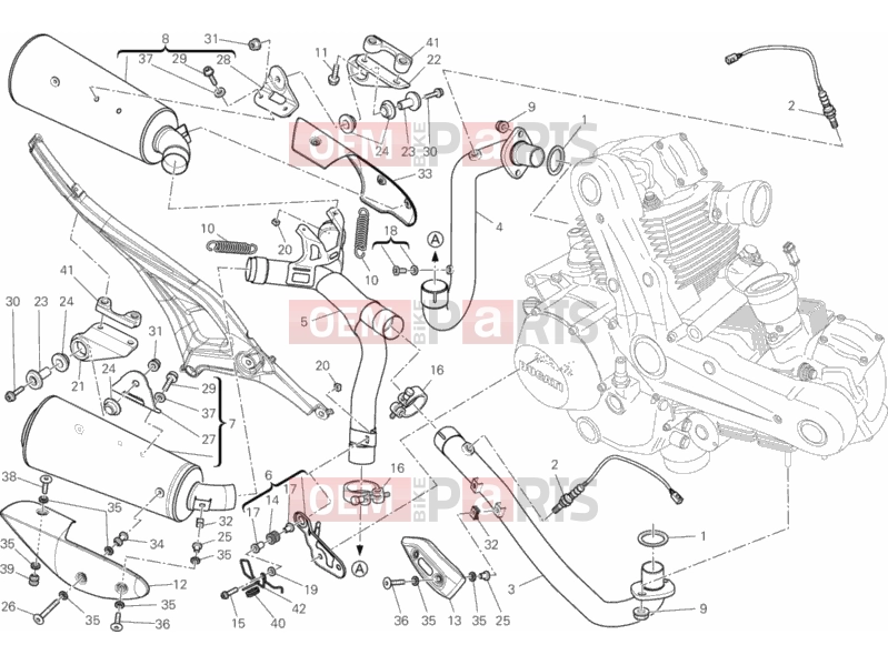 DUCATI 2013 Monster 659 ABS EXHAUST SYSTEM » EXHAUST SYSTEM