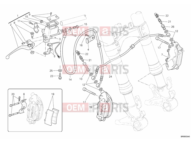 DUCATI 2013 Monster 659 FRONT BRAKE SYSTEM » BRAKING SYSTEM