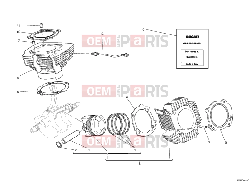 DUCATI 2013 Monster 696 ABS CYLINDER - PISTON » ENGINE CASE