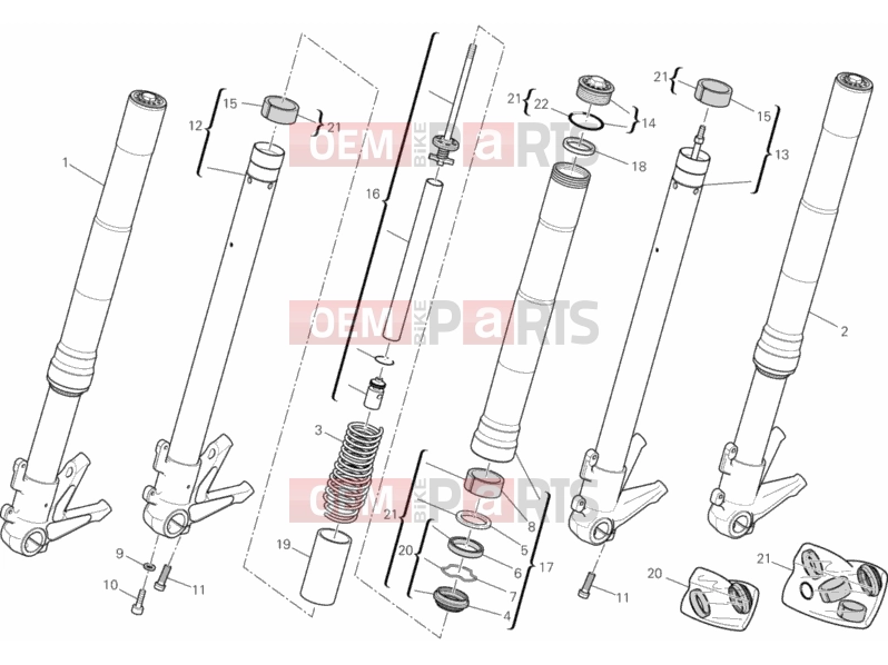 DUCATI 2013 Monster 696 ABS ANNIVERSARY FRONT FORK » FRONT SUSPENSION