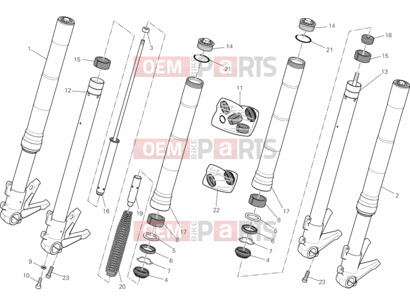 DUCATI 2013 Monster 795 ABS 024 - FRONT FORK » FRONT SUSPENSION