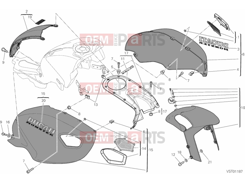 DUCATI 2013 Monster 796 ABS ANNIVERSARY FAIRING » PLASTICS