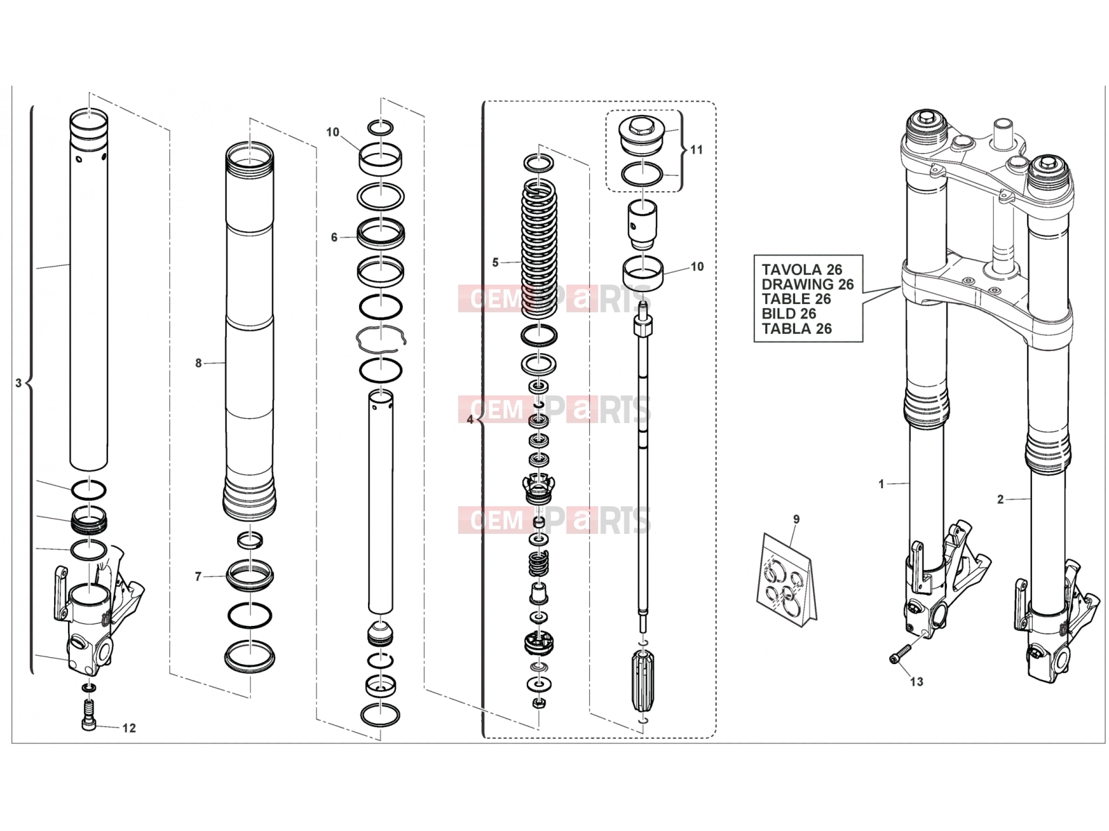 HUSQVARNA 2013 NUDA 900-900R ABS FRONT FORK (STD)