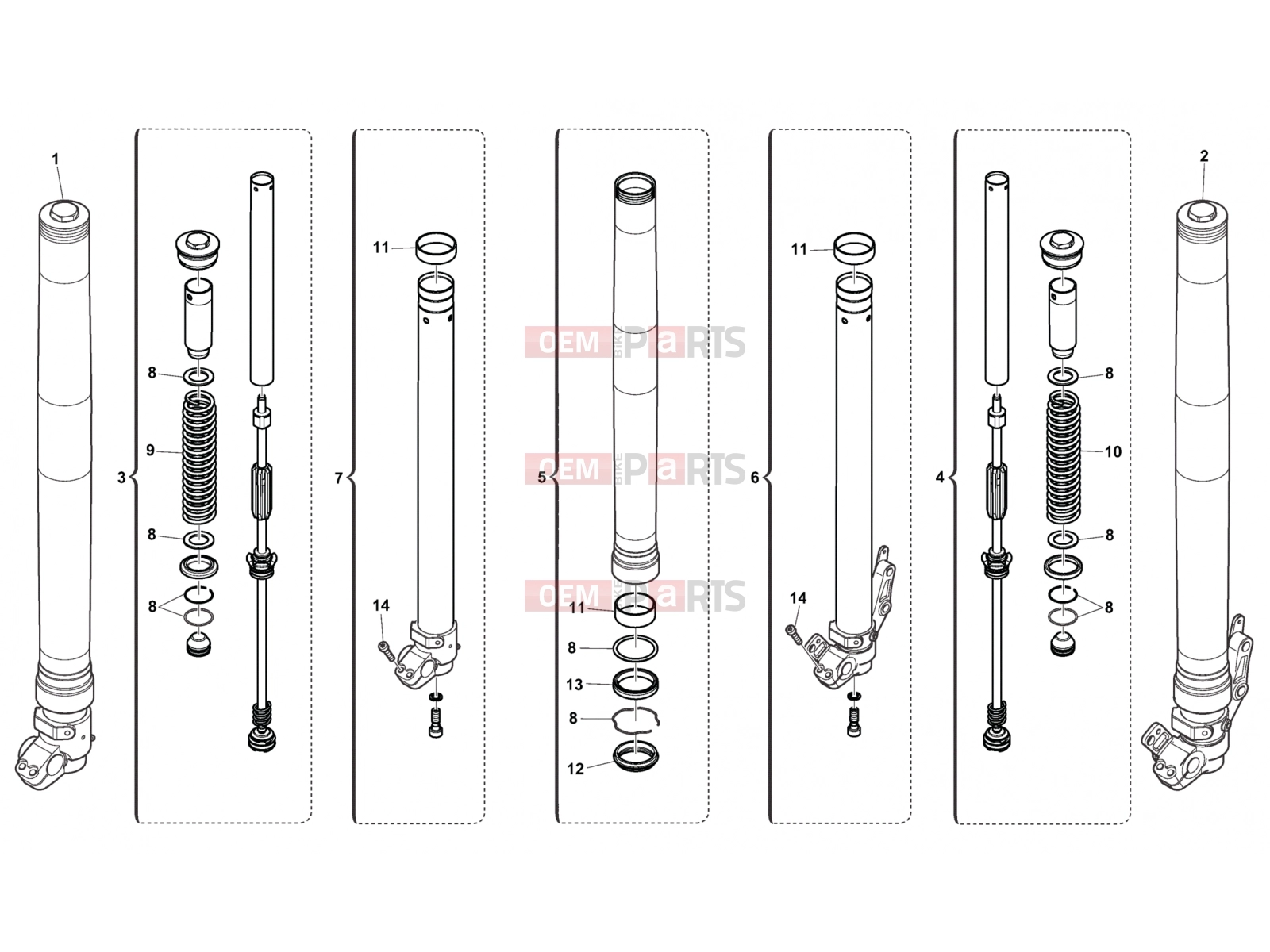 HUSQVARNA 2013 TR 650 TERRA-STRADA FRONT FORK ASSEMBLY