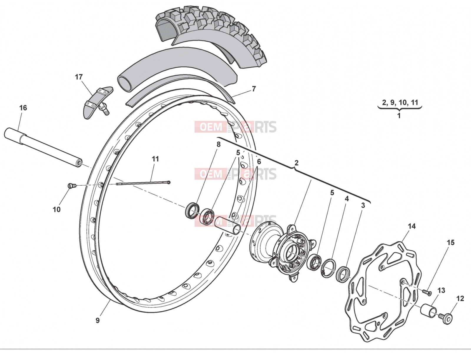 HUSQVARNA 2013 TXC 511 FRONT WHEEL