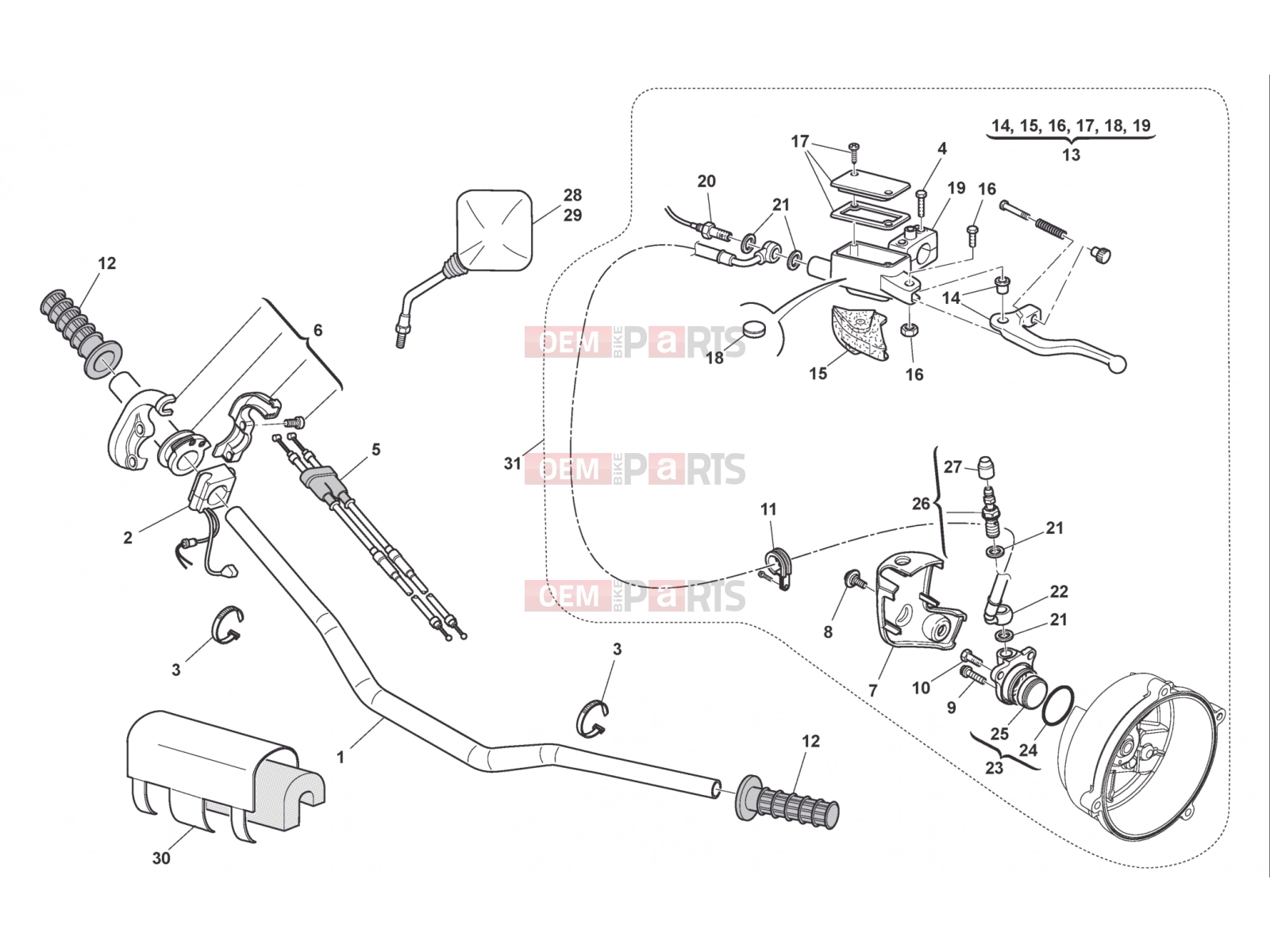 HUSQVARNA 2013 TE 449-511 HANDLEBAR