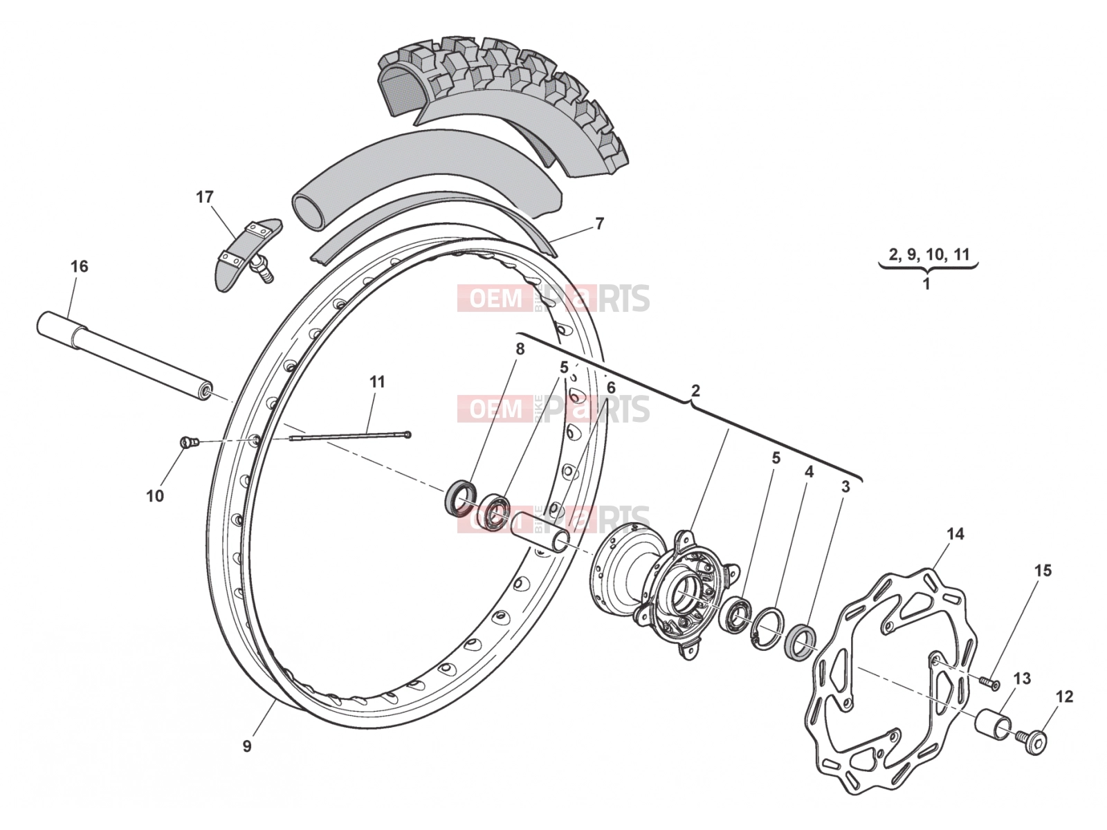 HUSQVARNA 2013 TE 449-511 FRONT WHEEL