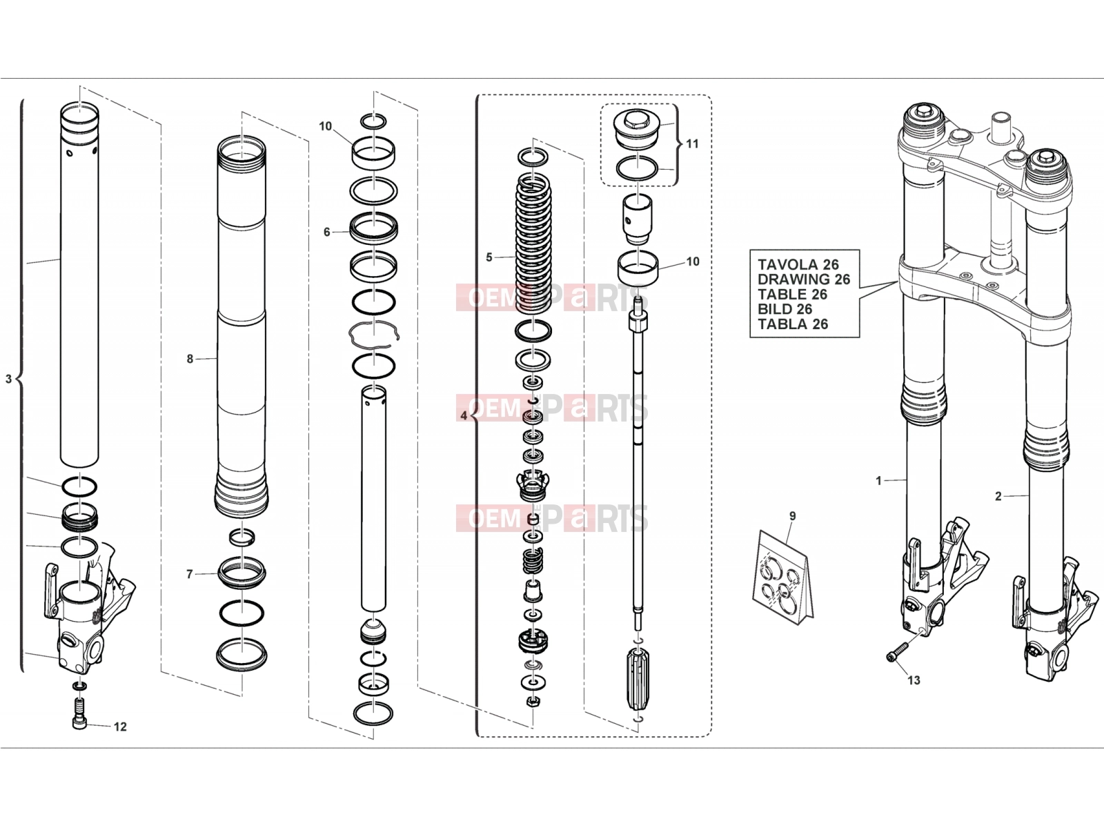 HUSQVARNA 2012 NUDA 900-900R FRONT FORK (STD)