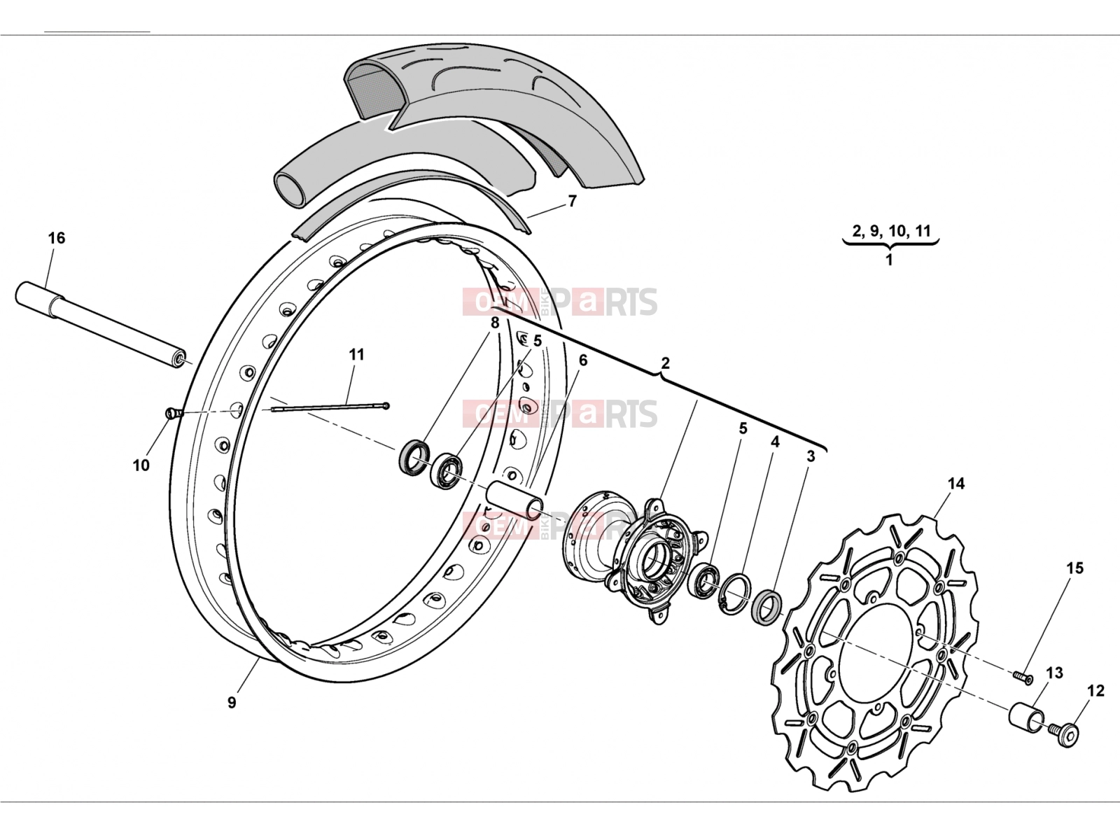HUSQVARNA 2012 SMR 511 FRONT WHEEL