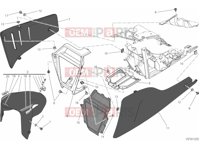 DUCATI 2013 Diavel CROMO FRONT MUDGUARD » PLASTICS