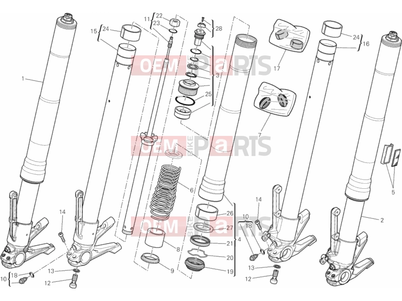 DUCATI 2013 Diavel WHITE STRIPE 21A - FRONT FORK » FRONT SUSPENSION