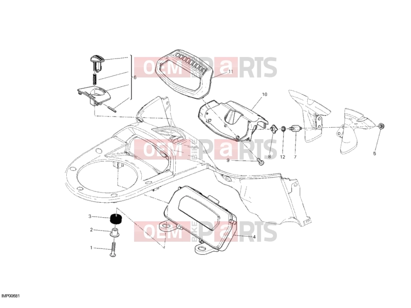 DUCATI 2013 Diavel WHITE STRIPE INSTRUMENT PANEL » HANDLE BAR