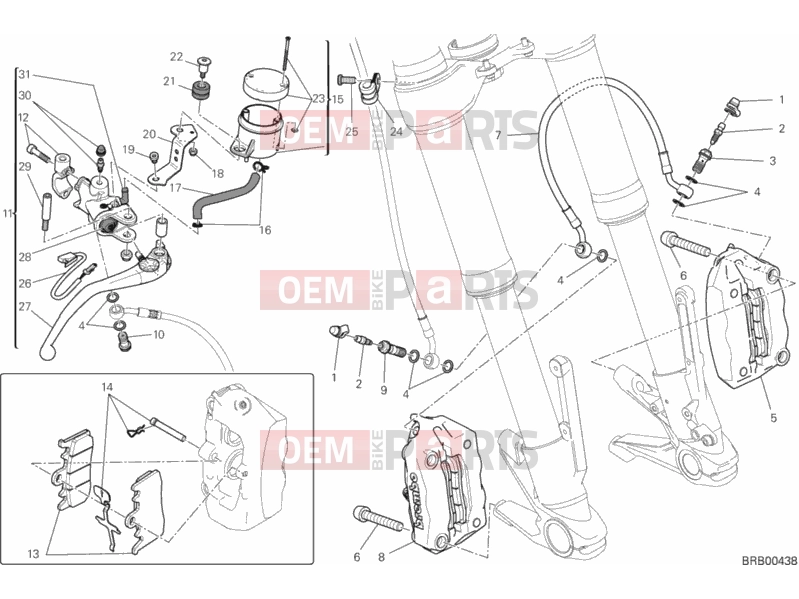 DUCATI 2013 HYPERMOTARD SP FRONT BRAKE SYSTEM » BRAKING SYSTEM