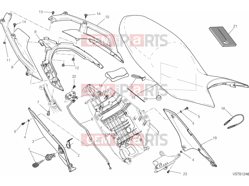 DUCATI 2013 HYPERSTRADA SEAT » TANK/SEAT