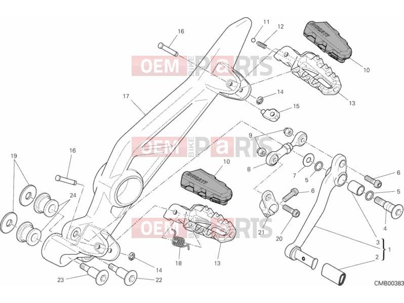 DUCATI 2013 HYPERSTRADA FOOTRESTS, LEFT » UNCLASSIFIED