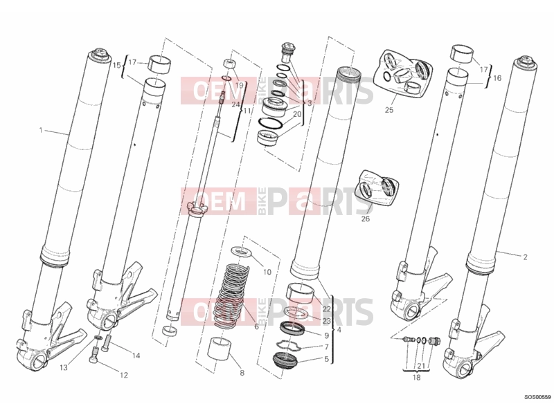 DUCATI 2012 Monster 1100 EVO ABS FRONT FORK » FRONT SUSPENSION