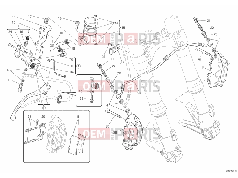 DUCATI 2012 Monster 1100 EVO ABS FRONT BRAKE SYSTEM » BRAKING SYSTEM