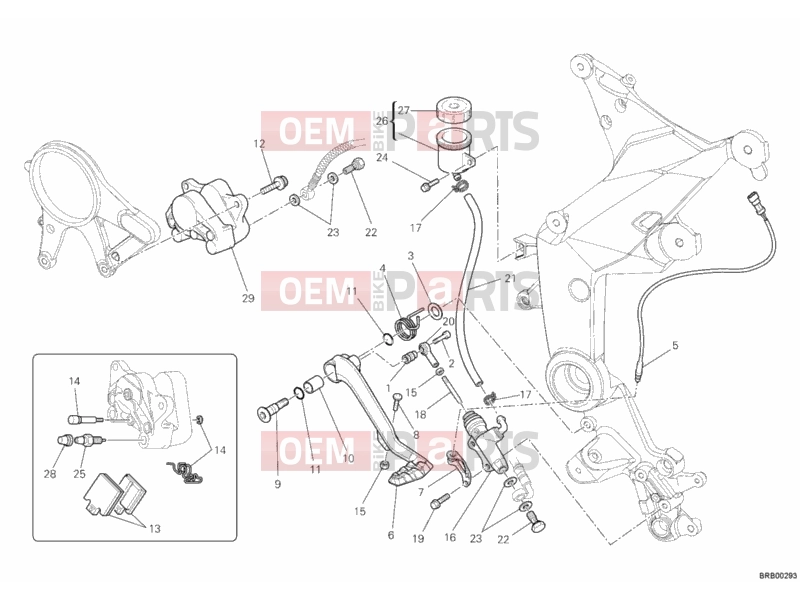 DUCATI 2012 Multistrada 1200 ABS REAR BRAKING SYSTEM » BRAKING SYSTEM
