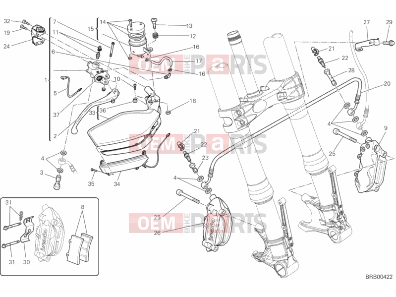 DUCATI 2012 Multistrada 1200 S Pikes Peak FRONT BRAKE SYSTEM » BRAKING SYSTEM