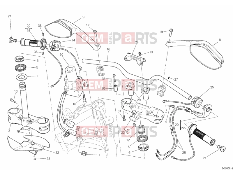 DUCATI 2012 Multistrada 1200 S Touring HANDLEBAR » HANDLE BAR