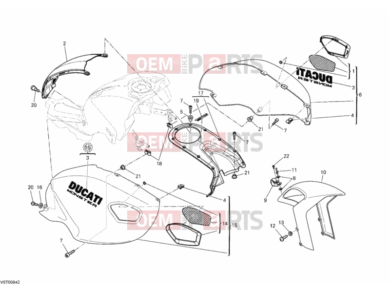DUCATI 2012 Monster 696 FAIRING » PLASTICS