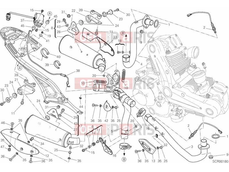 DUCATI 2012 Monster 795 EXHAUST SYSTEM » EXHAUST SYSTEM