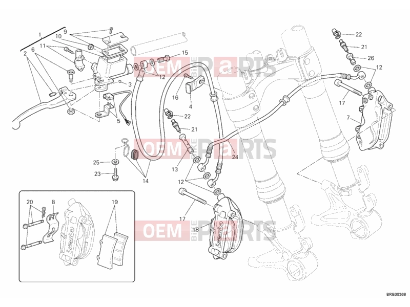 DUCATI 2012 Monster 795 FRONT BRAKE SYSTEM » BRAKING SYSTEM