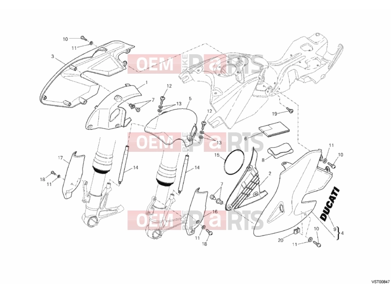 DUCATI 2012 Hypermotard 796 FAIRING » PLASTICS