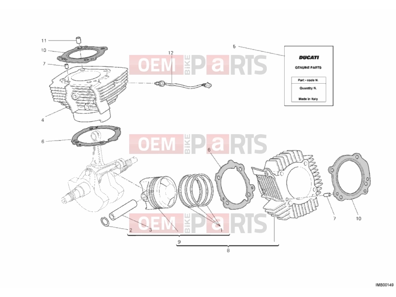 DUCATI 2012 Hypermotard 796 CYLINDER - PISTON » ENGINE CASE