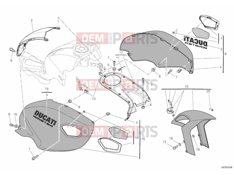 DUCATI 2012 Monster 796 ABS FAIRING » PLASTICS