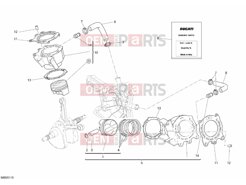 DUCATI 2012 Superbike 848 CYLINDER - PISTON » ENGINE CASE