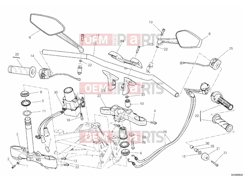 DUCATI 2012 Diavel HANDLEBAR » HANDLE BAR