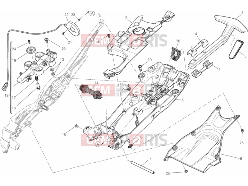 DUCATI 2012 Diavel BRA REAR FRAME COMP. » FRAME