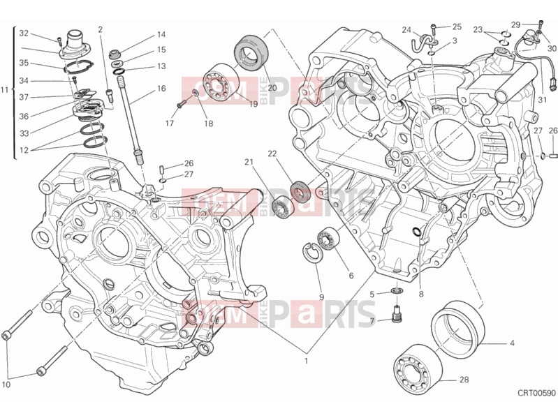 DUCATI 2012 Diavel BRA HALF-CRANKCASES PAIR » ENGINE CASE