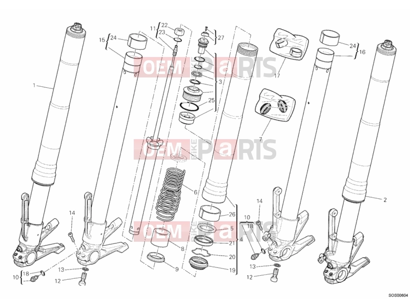 DUCATI 2012 Diavel Carbon BRA FRONT FORK » FRONT SUSPENSION