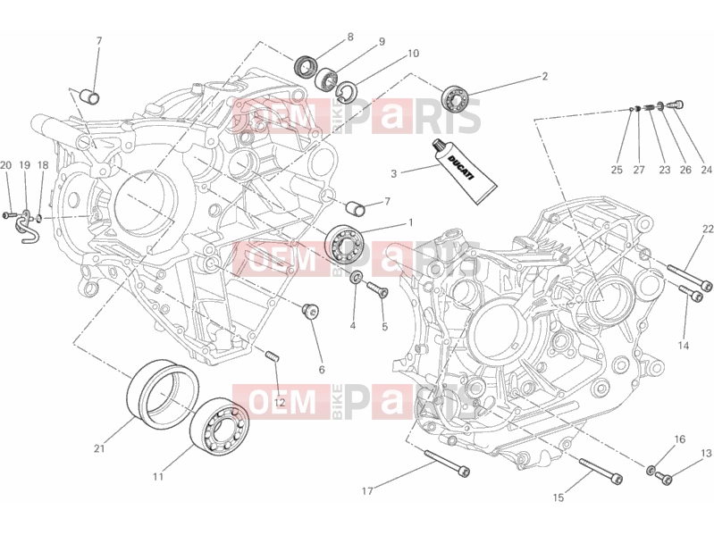 DUCATI 2012 Diavel Carbon BRA CRANKCASE BEARINGS » ENGINE CASE