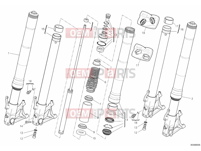 DUCATI 2011 Hypermotard 1100 EVO FRONT FORK » FRONT SUSPENSION