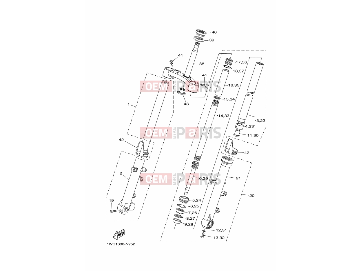 YAMAHA MT-07 MT-07 1WS5 2014 FRONT FORK