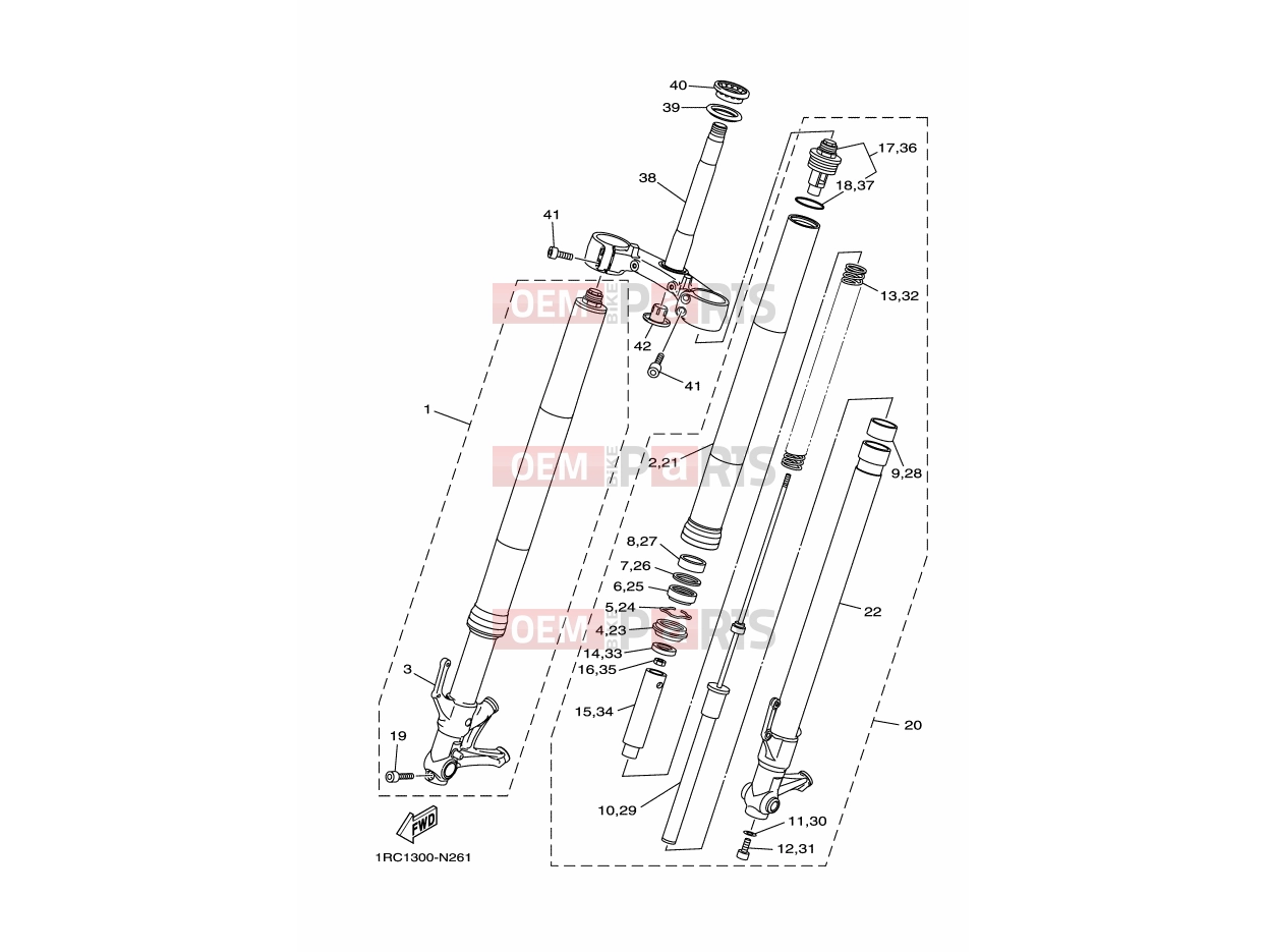 YAMAHA MT-09 MT-09 A 2DR3 2014 FRONT FORK